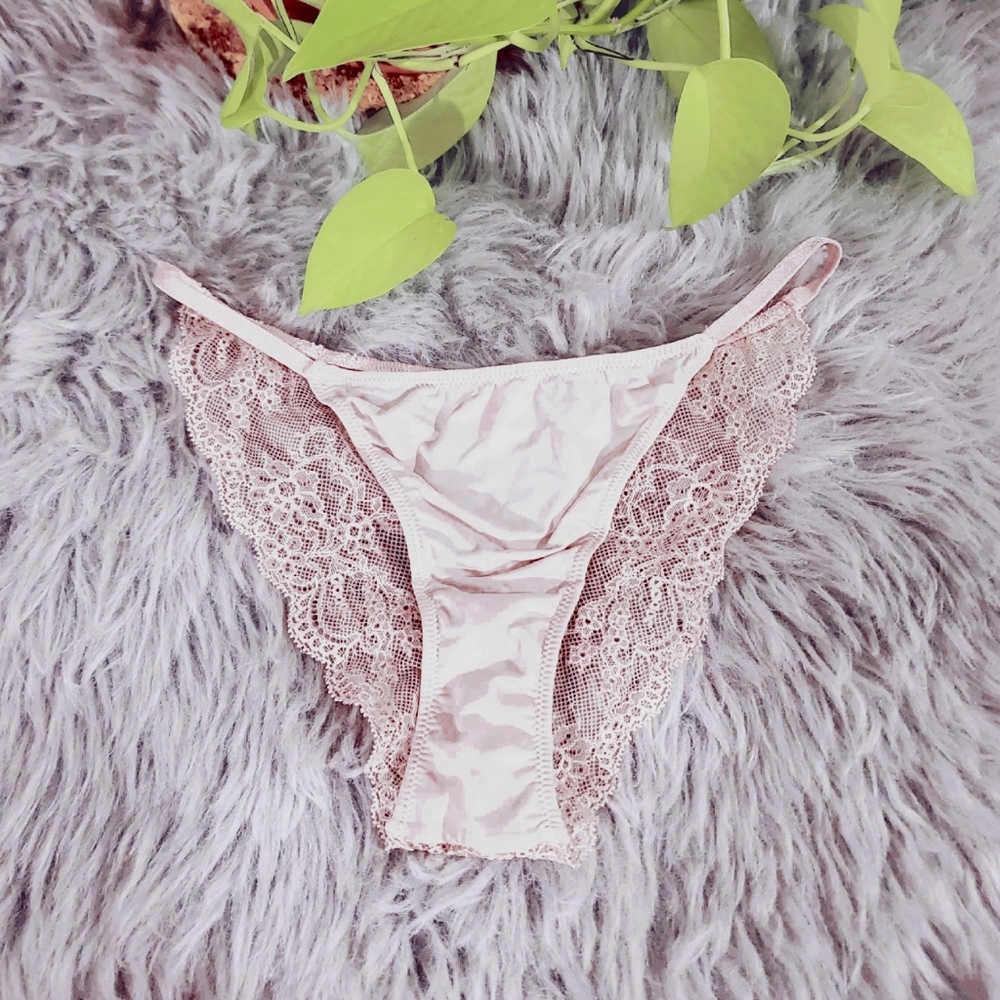 Jessica Simpson Intimate Silky Lace Cheeky Low Rise See Through Panty